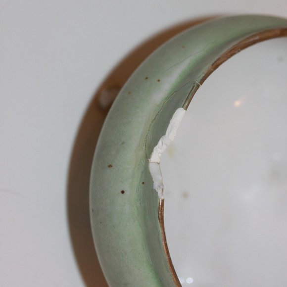 Vintage Porcelain Hair Receiver AUSTRIA Footed Purple Iris Hand Painted - Picture 3 of 4